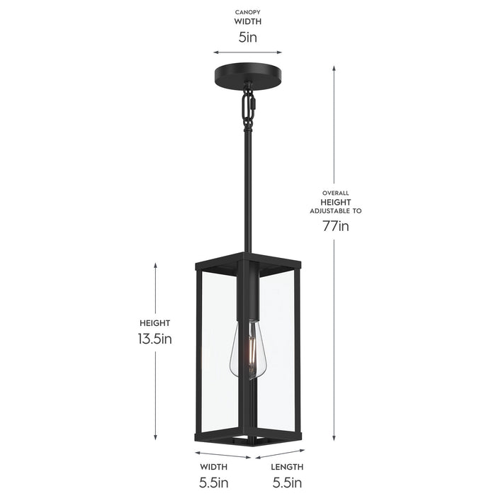 Progress Lighting - P550146-31M - One Light Outdoor Pendant - Ryle - Matte Black