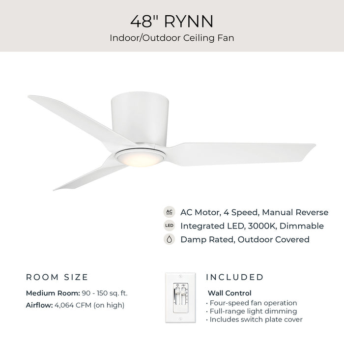 Progress Lighting - P250130-28M-30 - 48" Ceiling Fan - Rynn - Matte White