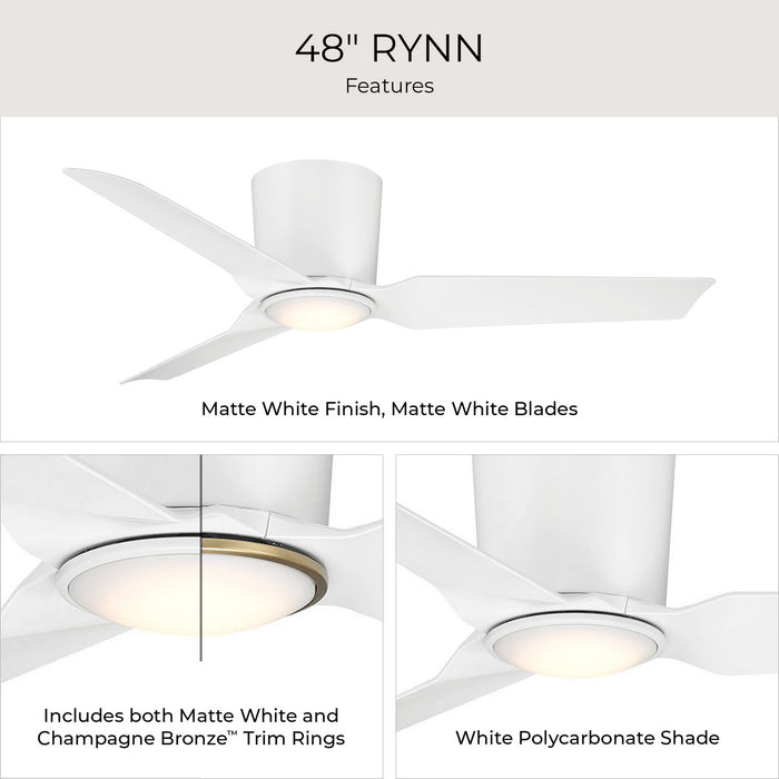 Progress Lighting - P250130-28M-30 - 48" Ceiling Fan - Rynn - Matte White