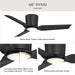 Progress Lighting - P250130-31M-30 - 48" Ceiling Fan - Rynn - Matte Black