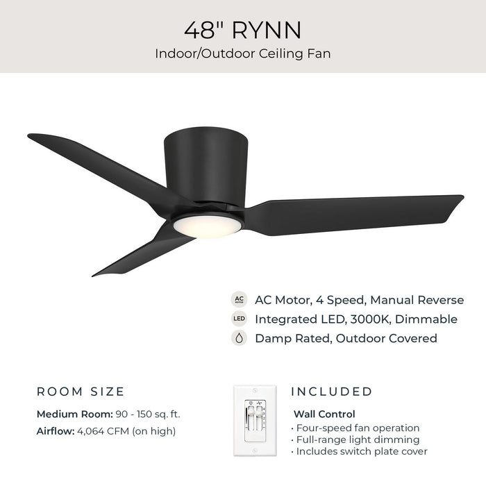 Progress Lighting - P250130-31M-30 - 48" Ceiling Fan - Rynn - Matte Black