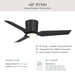 Progress Lighting - P250130-31M-30 - 48" Ceiling Fan - Rynn - Matte Black