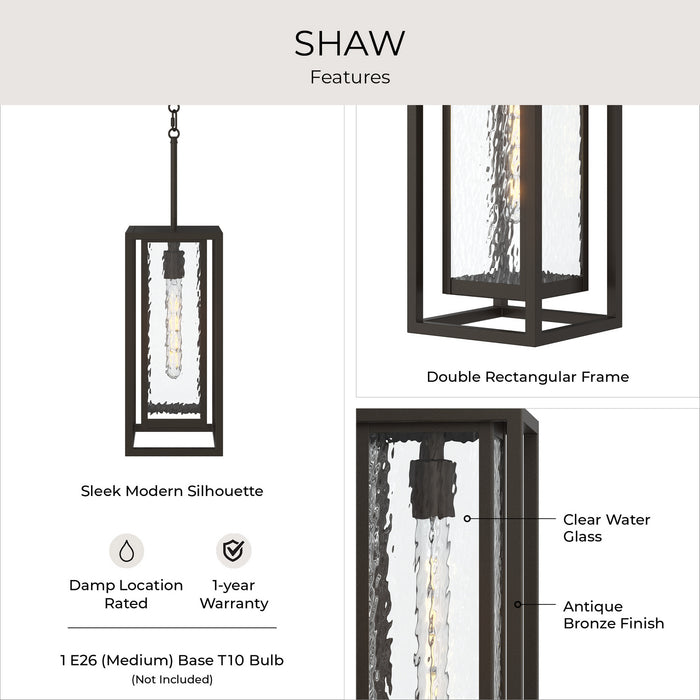 Progress Lighting - P550148-020 - One Light Outdoor Pendant - Shaw - Antique Bronze