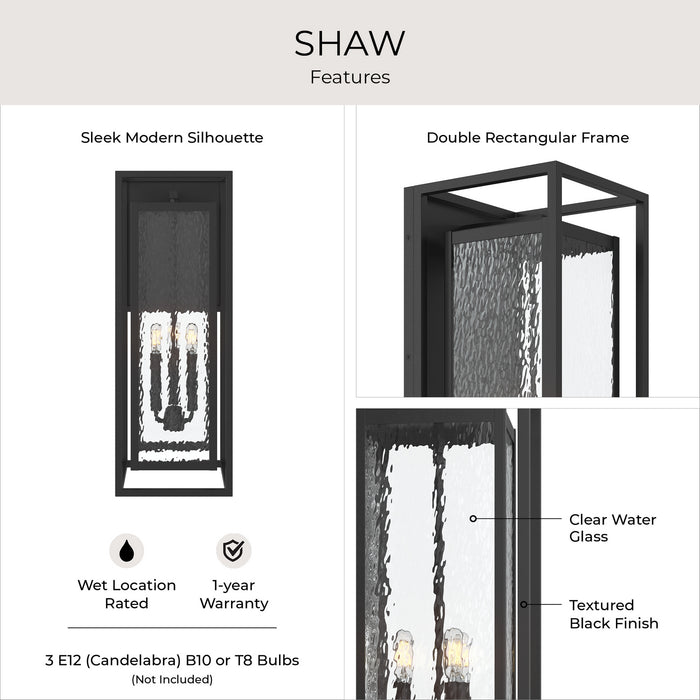 Progress Lighting - P560412-031 - Three Light Outdoor Wall Mount - Shaw - Black