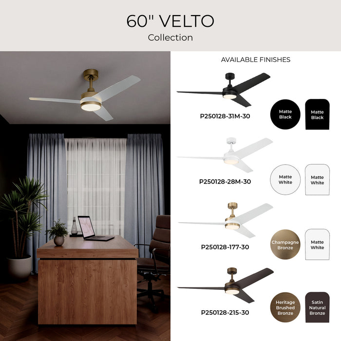 Progress Lighting - P250128-177-30 - 60" Ceiling Fan - Velto - Champagne Bronze