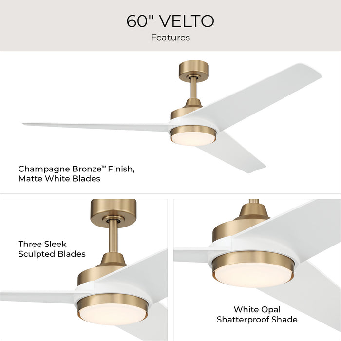 Progress Lighting - P250128-177-30 - 60" Ceiling Fan - Velto - Champagne Bronze