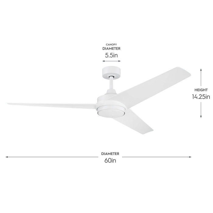 Progress Lighting - P250128-28M-30 - 60" Ceiling Fan - Velto - Matte White