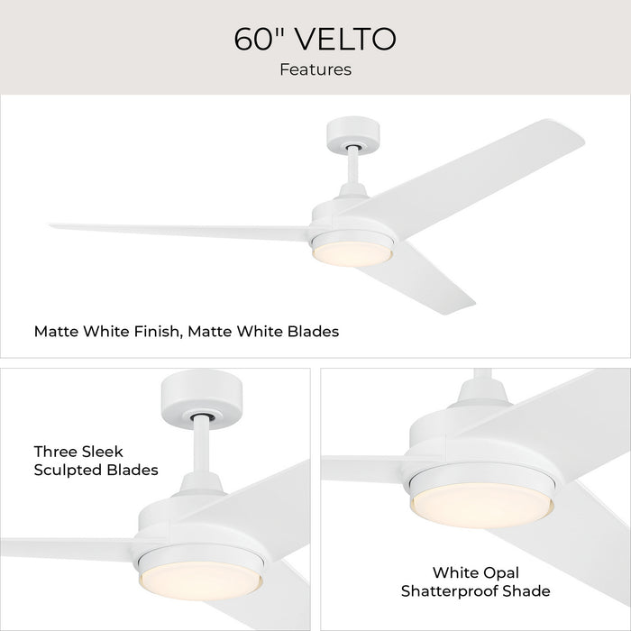 Progress Lighting - P250128-28M-30 - 60" Ceiling Fan - Velto - Matte White