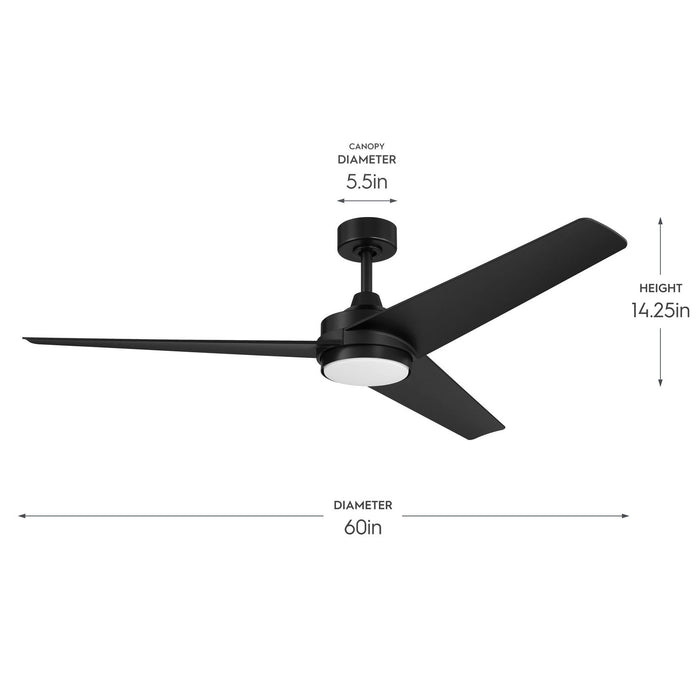 Progress Lighting - P250128-31M-30 - 60" Ceiling Fan - Velto - Matte Black