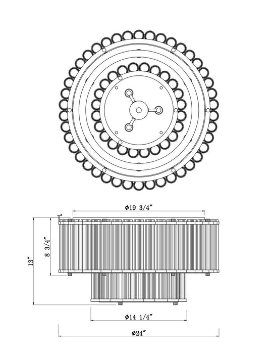 Eurofase - 49169-010 - Nine Light Flush Mount - Glasbury - Gold