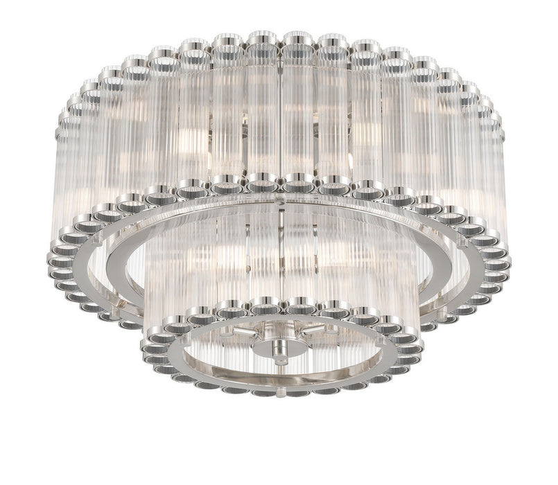 Eurofase - 49169-027 - Nine Light Flush Mount - Glasbury - Polished Nickel
