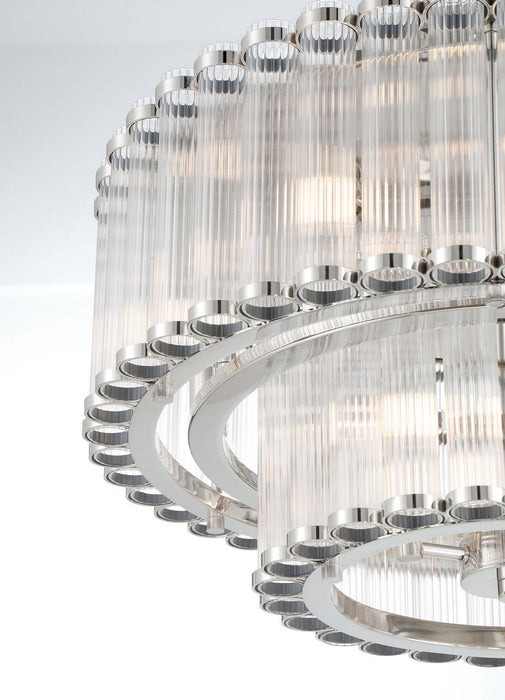 Eurofase - 49169-027 - Nine Light Flush Mount - Glasbury - Polished Nickel