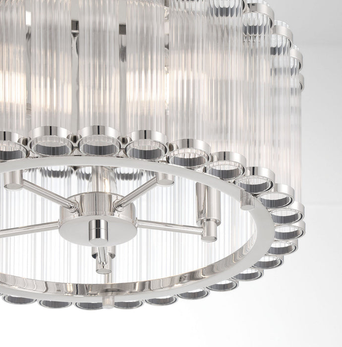 Eurofase - 49185-027 - Five Light Flush Mount - Glasbury - Polished Nickel