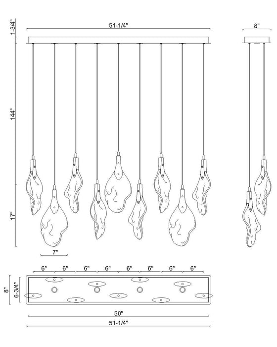 Eurofase - 50103-010 - LED Linear Chandelier - Jateo - Polished Nickel