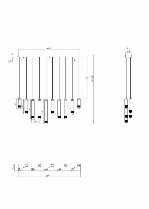 Eurofase - 50129-010 - LED Linear Chandelier - Cambre - Matte Black