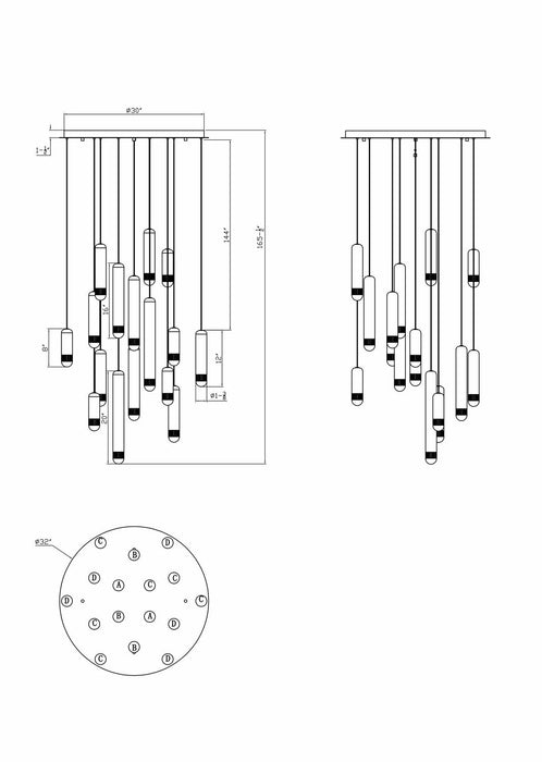Eurofase - 50131-020 - LED Chandelier - Cambre - Antique Brass