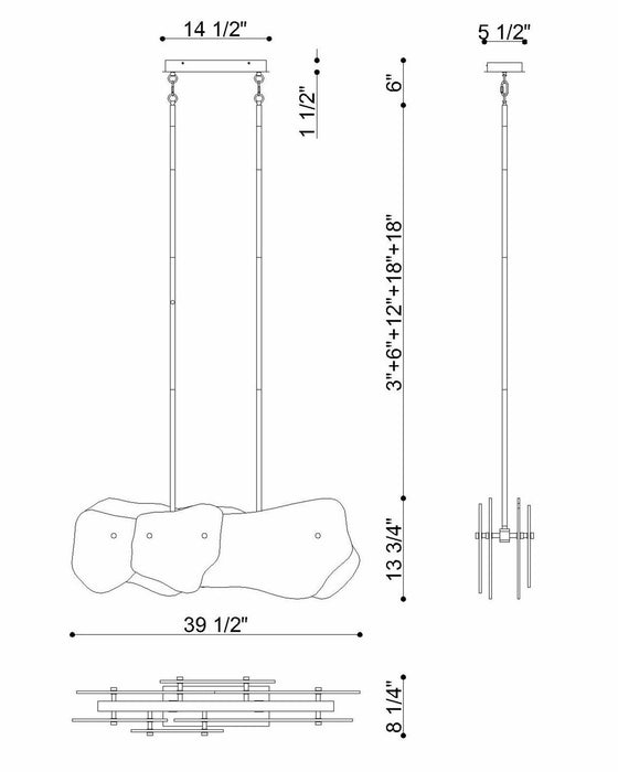 Eurofase - 50462-018 - LED Linear Chandelier - Grotto - Polished Nickel