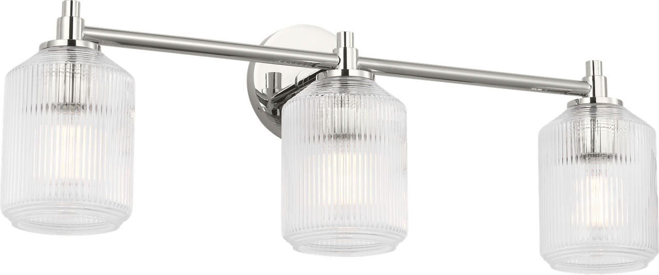 Visual Comfort Studio - CV1093PN - Three Light Bath - Barstow - Polished Nickel/Polished Nickel