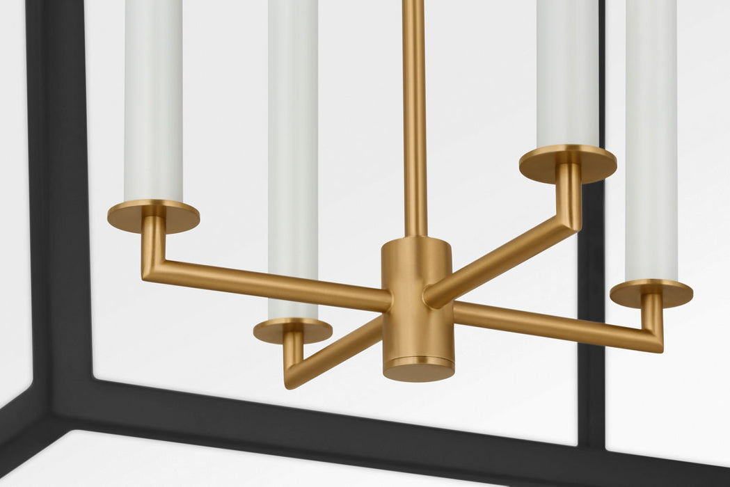 Visual Comfort Studio - KSC1204MBK - Four Light Lantern - Carlyle - Midnight Black/Burnished Brass