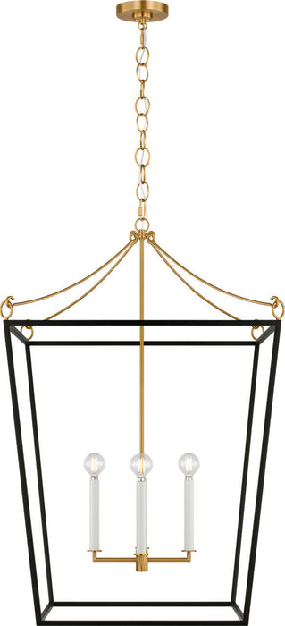 Visual Comfort Studio - KSC1204MBK - Four Light Lantern - Carlyle - Midnight Black/Burnished Brass