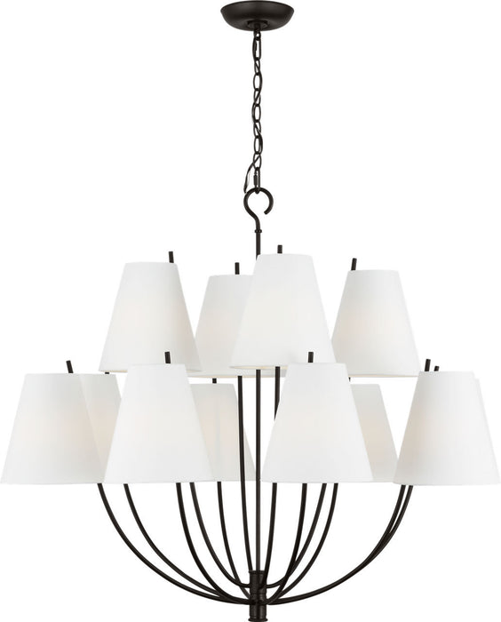 Visual Comfort Studio - CC18412AI - 12 Light Chandelier - Marina - Aged Iroged Iron