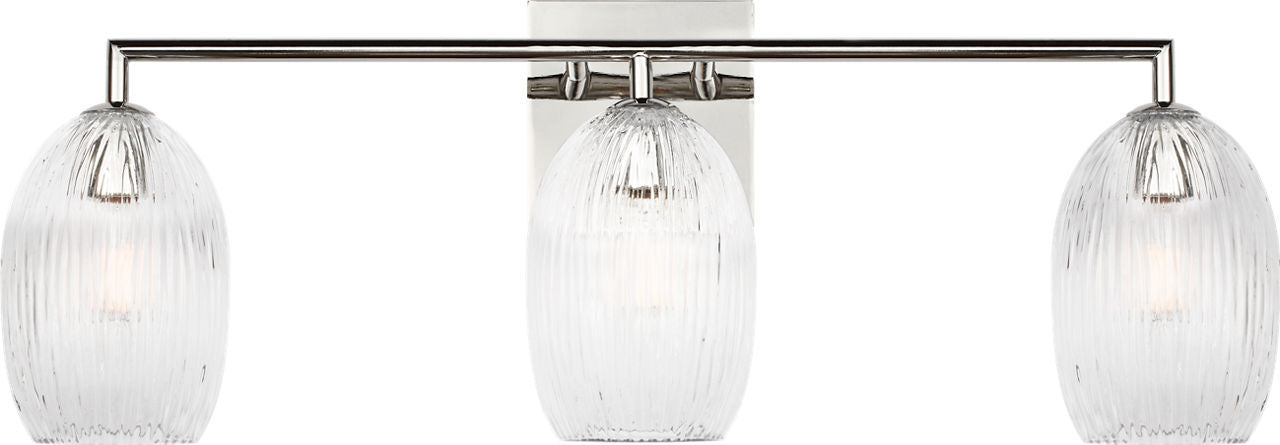 Visual Comfort Studio - HV1003PN - Three Light Bath - Serafina - Polished Nickel/Polished Nickel