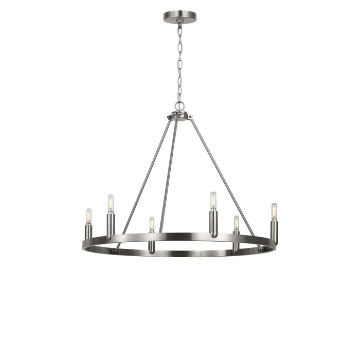 Generation Lighting - GLC2016BN - Six Light Chandelier - Mirla - Brushed Nickel