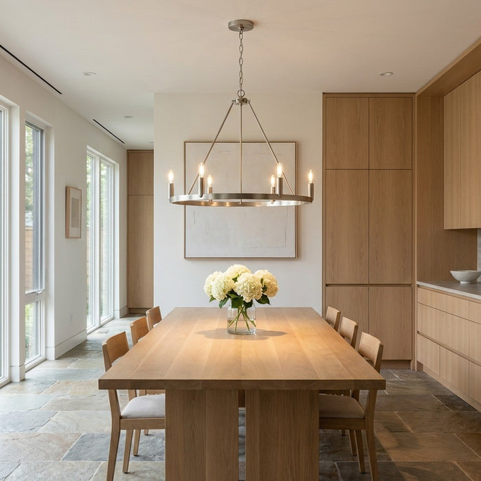 Generation Lighting - GLC2016BNE - Six Light Chandelier - Mirla - Brushed Nickel