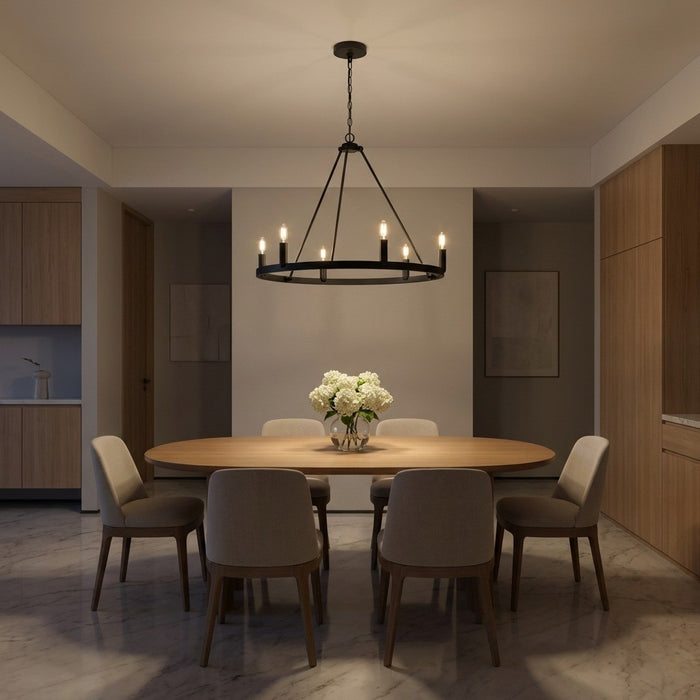 Generation Lighting - GLC2016MBKE - Six Light Chandelier - Mirla - Midnight Black