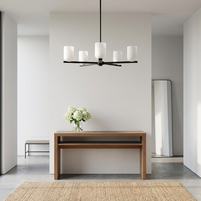 Generation Lighting - GLC1935MBK - Five Light Chandelier - Neblina - Midnight Black
