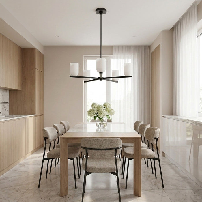 Generation Lighting - GLC1935MBKE - Five Light Chandelier - Neblina - Midnight Black