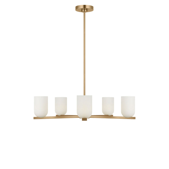 Generation Lighting - GLC1935SBE - Five Light Chandelier - Neblina - Satin Brass