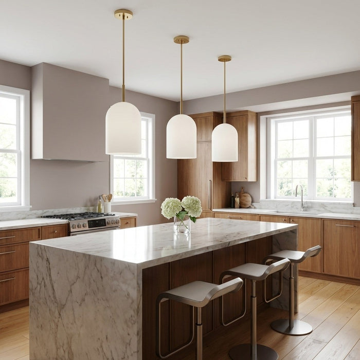 Generation Lighting - GLP1941SBE - One Light Pendant - Neblina - Satin Brass