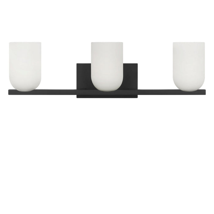 Generation Lighting - GLV1973MBKE - Three Light Vanity - Neblina - Midnight Black