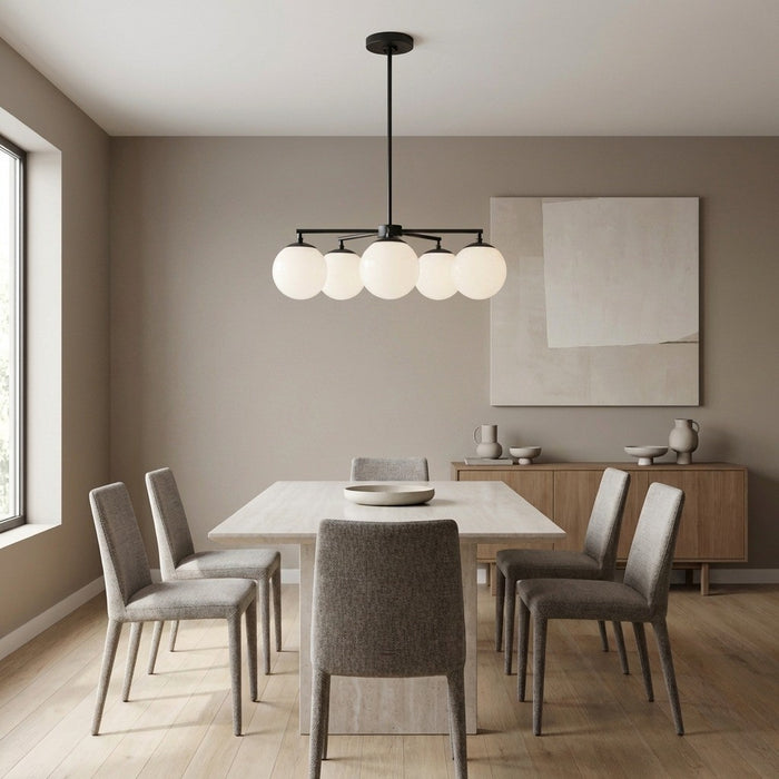 Generation Lighting - GLC1795MBKE - Five Light Chandelier - Nube - Midnight Black