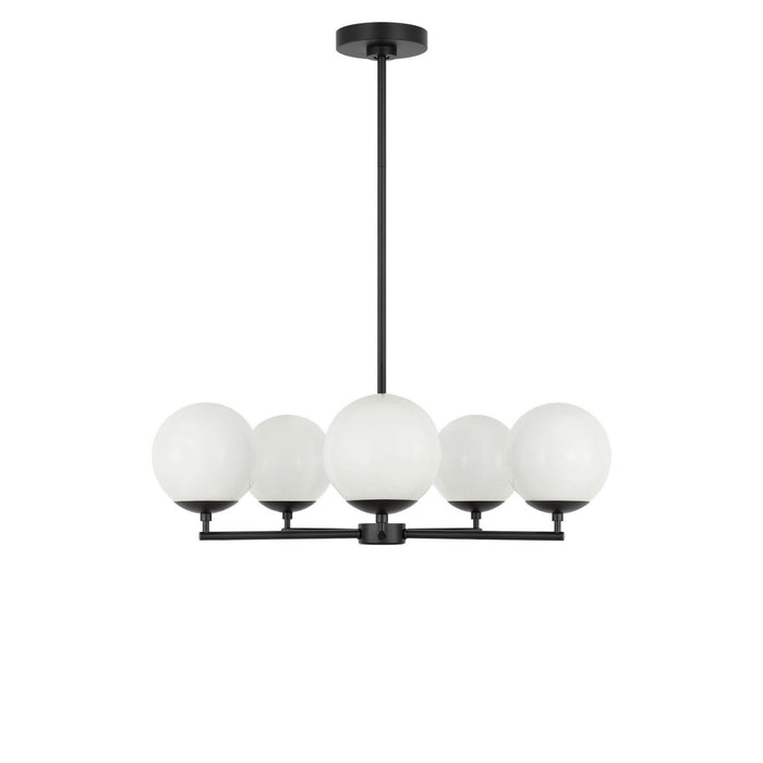 Generation Lighting - GLC1795MBKE - Five Light Chandelier - Nube - Midnight Black
