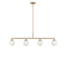 Generation Lighting - GLC1814SB - Four Light Linear Chandelier - Nube - Satin Brass