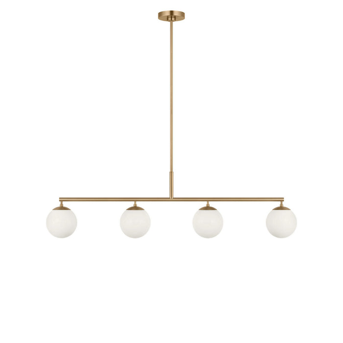 Generation Lighting - GLC1814SB - Four Light Linear Chandelier - Nube - Satin Brass