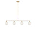 Generation Lighting - GLC1814SB - Four Light Linear Chandelier - Nube - Satin Brass