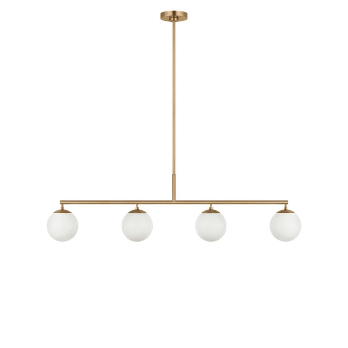 Generation Lighting - GLC1814SBE - Four Light Linear Chandelier - Nube - Satin Brass
