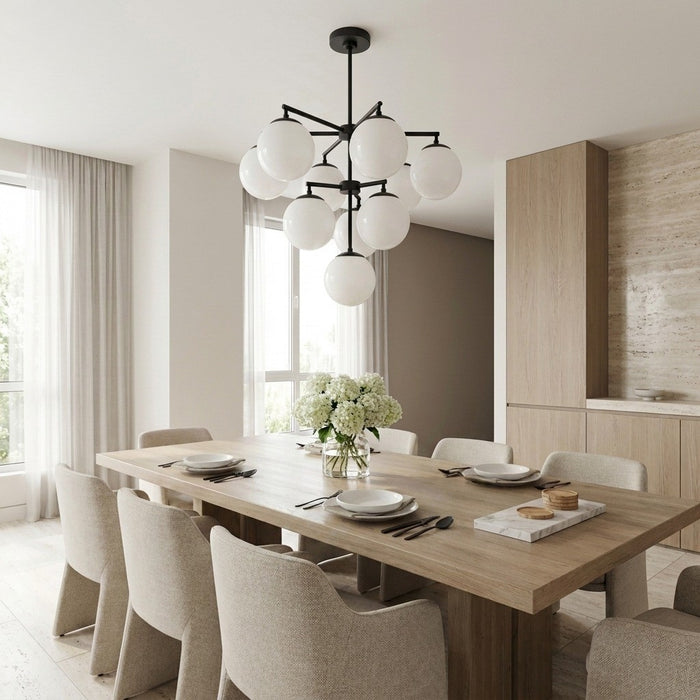 Generation Lighting - GLC18010MBKE - Ten Light Chandelier - Nube - Midnight Black