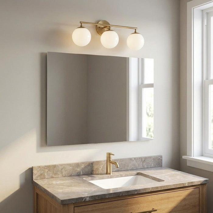 Generation Lighting - GLV1853SBE - Three Light Vanity - Nube - Satin Brass
