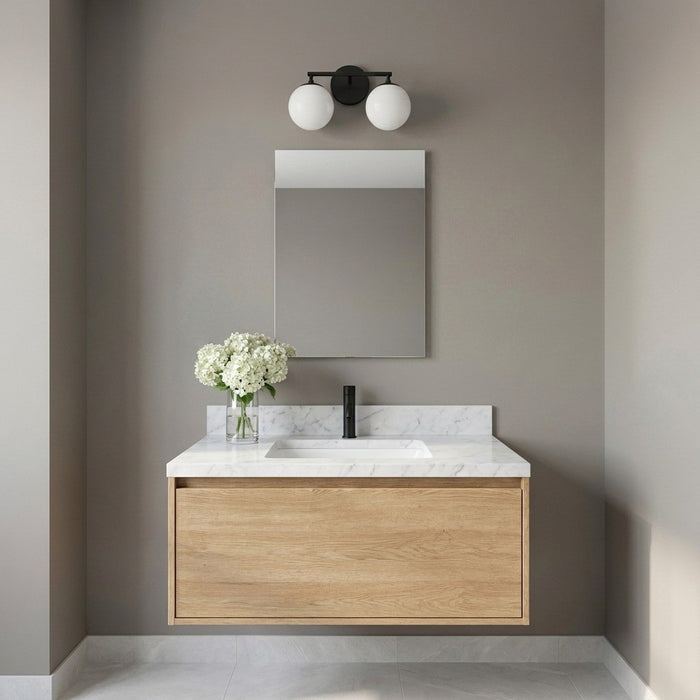 Generation Lighting - GLV1842MBK - Two Light Vanity - Nube - Midnight Black