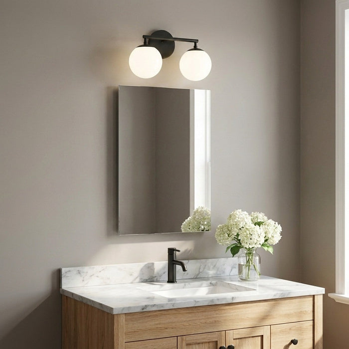 Generation Lighting - GLV1842MBKE - Two Light Vanity - Nube - Midnight Black