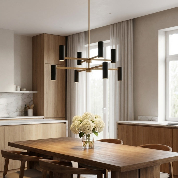 Generation Lighting - GLC2068SB - Eight Light Chandelier - Zentro - Satin Brass