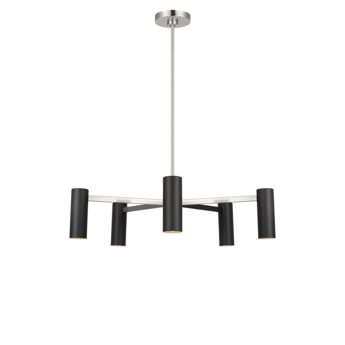 Generation Lighting - GLC2055BN - Five Light Chandelier - Zentro - Brushed Nickel