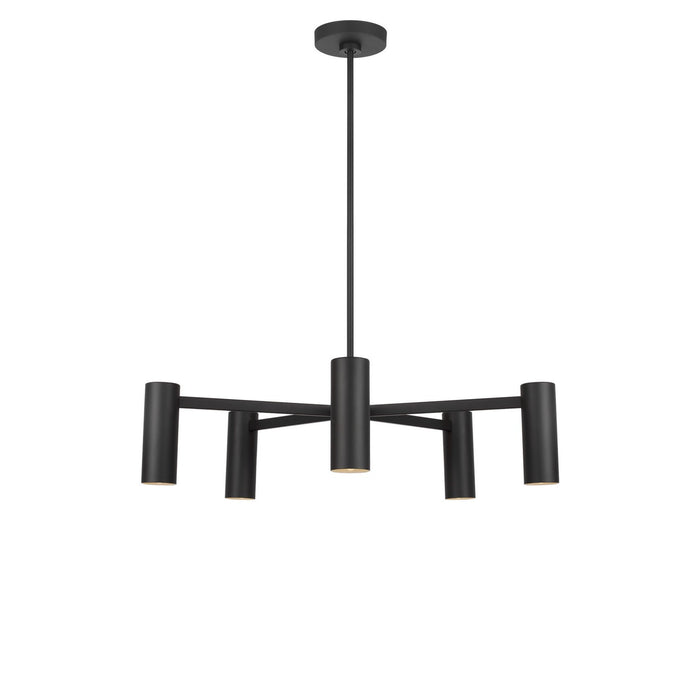Generation Lighting - GLC2055MBKE - Five Light Chandelier - Zentro - Midnight Black