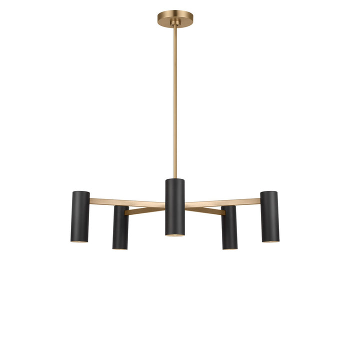 Generation Lighting - GLC2055SB - Five Light Chandelier - Zentro - Satin Brass