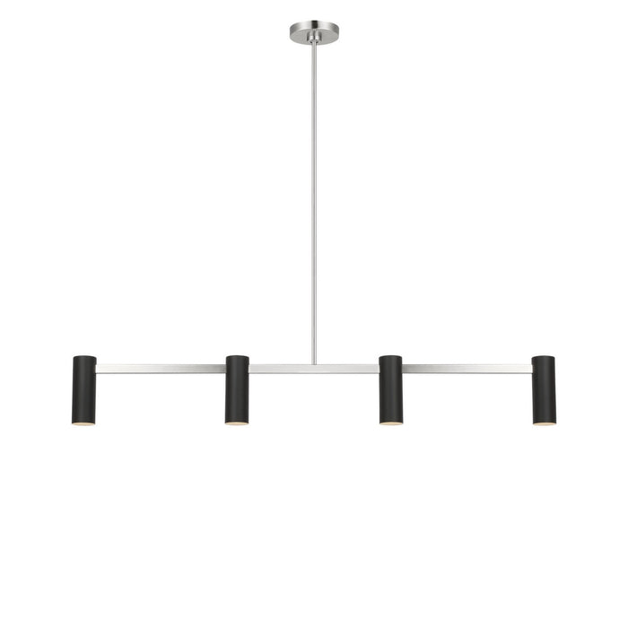 Generation Lighting - GLC2074BN - Four Light Linear Chandelier - Zentro - Brushed Nickel