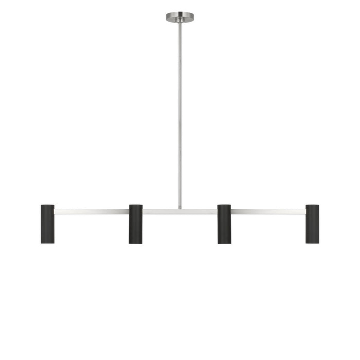 Generation Lighting - GLC2074BNE - Four Light Linear Chandelier - Zentro - Brushed Nickel
